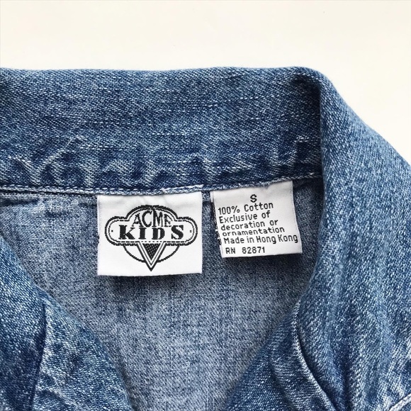 Vintage Acme kids bugs bunny denim vest EUC S(7-8Y) - Picture 3 of 8